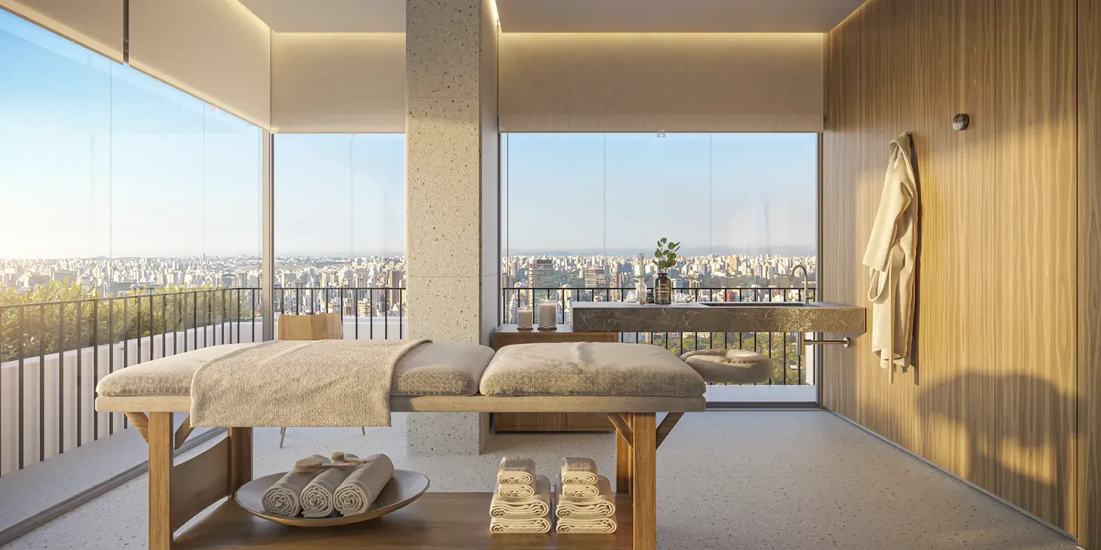 Concepção artística da sala de massagem - 11° pavimento