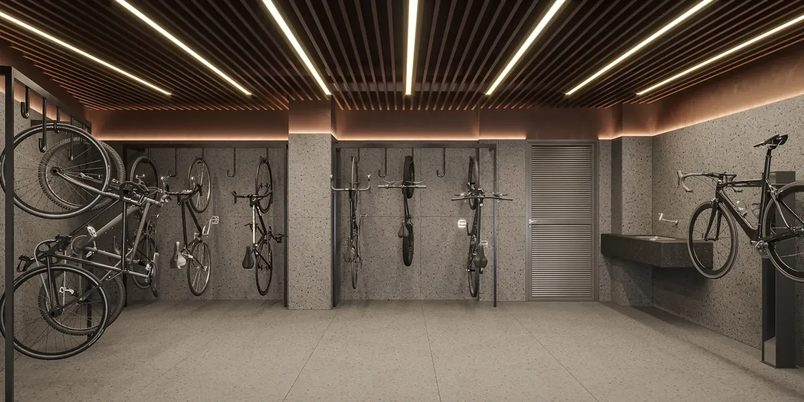 Concepção artística do Bicicletário - Térreo